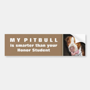 Autocollant De Voiture Portrait idiot de Pitbull