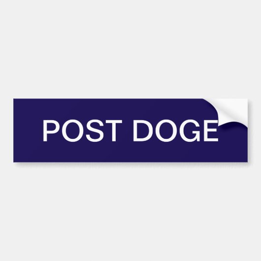 Autocollant De Voiture POST DOGE (deep blue/white) bumper sticker (Devant)