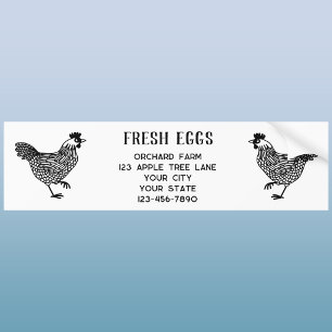 Autocollant De Voiture Poules de ferme œufs frais