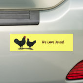 Autocollant De Voiture Poulets Java noirs (En voiture)