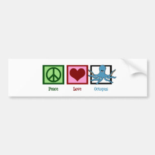 Autocollant De Voiture Poulpe d'amour de paix