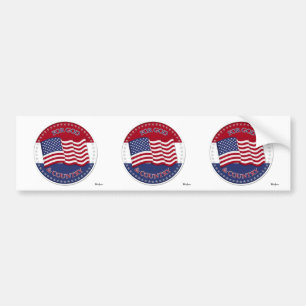 Autocollant De Voiture Pour Dieu et le pays - ronds avec le drapeau des