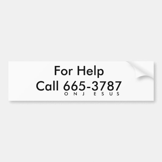 Autocollant De Voiture Pour l'aide, faire appel à Jésus (Devant)