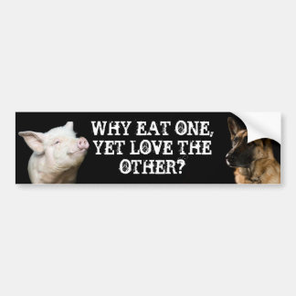 Autocollant De Voiture Pourquoi mangez un, pourtant aimez l'autre ?