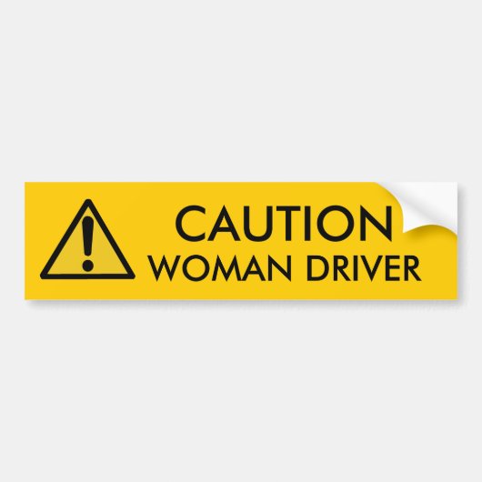 AUTOCOLLANT DE VOITURE PRÉCAUTION : CONDUCTEUR DE FEMME (Devant)
