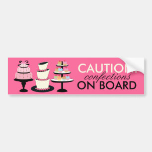 Autocollant De Voiture PRÉCAUTION : Confections à bord des adhésifs po