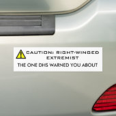AUTOCOLLANT DE VOITURE PRÉCAUTION, PRÉCAUTION : EXTRÉMISTE DE (En voiture)