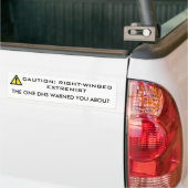 AUTOCOLLANT DE VOITURE PRÉCAUTION, PRÉCAUTION : EXTRÉMISTE DE (Sur camion)