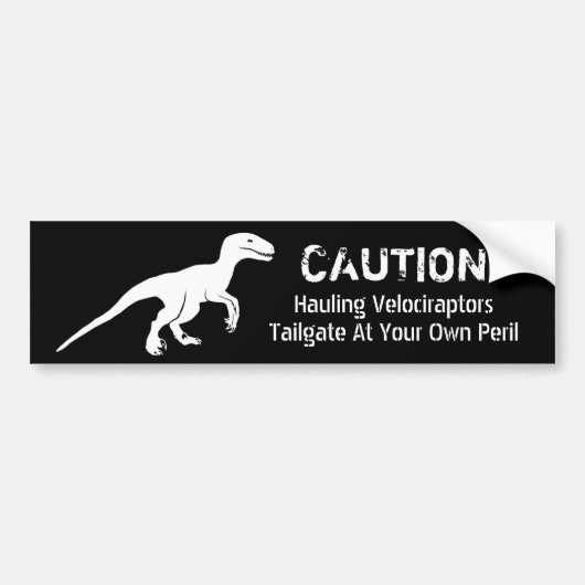 Autocollant De Voiture PRÉCAUTION : Transport des Velociraptors (Devant)