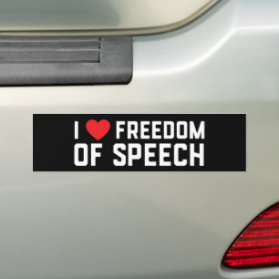 Autocollant De Voiture Premier Amendement I Love Freedom Of Speech