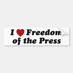 Autocollant De Voiture Premier Amendement I Love Freedom Of The Press