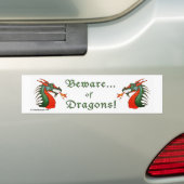 Autocollant De Voiture Prenez garde des dragons (En voiture)
