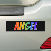 Autocollant De Voiture Prénom "ANGEL" : Fun Rainbow Coloring (En voiture)