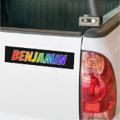 Autocollant De Voiture Prénom "BENJAMIN" : Coloration d'arc-en-ciel (Sur camion)