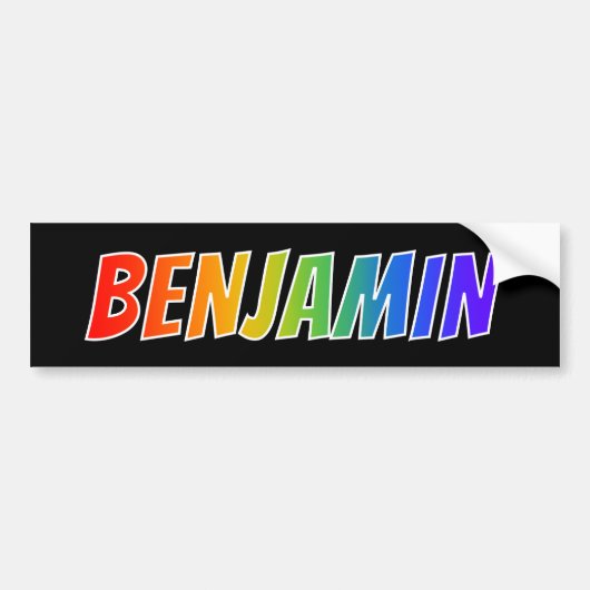 Autocollant De Voiture Prénom "BENJAMIN" : Coloration d'arc-en-ciel (Devant)