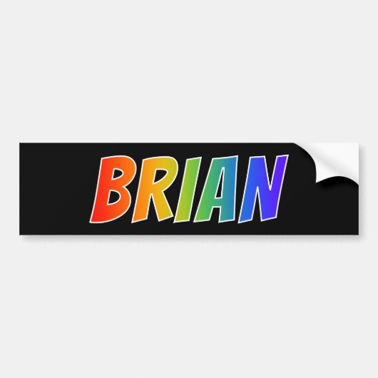 Autocollant De Voiture Prénom "BRIAN" : Fun Rainbow Coloring (Devant)