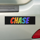 Autocollant De Voiture Prénom "CHASSE" : Coloration d'arc-en-ciel (En voiture)