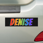 Autocollant De Voiture Prénom "DENISE" : Fun Rainbow Coloring (En voiture)