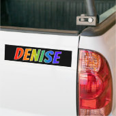 Autocollant De Voiture Prénom "DENISE" : Fun Rainbow Coloring (Sur camion)