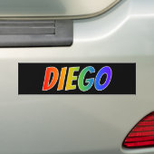 Autocollant De Voiture Prénom "DIEGO" : Coloration d'arc-en-ciel (En voiture)