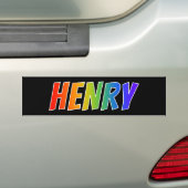 Autocollant De Voiture Prénom "HENRY" : Coloration d'arc-en-ciel (En voiture)