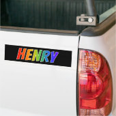 Autocollant De Voiture Prénom "HENRY" : Coloration d'arc-en-ciel (Sur camion)