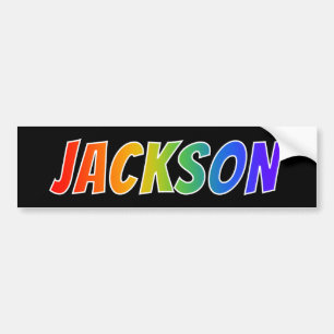 Autocollant De Voiture Prénom "JACKSON" : Fun Rainbow Coloring