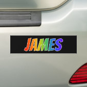 Autocollant De Voiture Prénom "JAMES" : Fun Rainbow Coloring (En voiture)