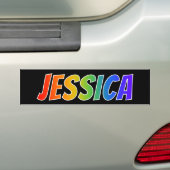 Autocollant De Voiture Prénom "JESSICA" : Fun Rainbow Coloring (En voiture)
