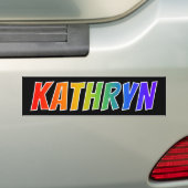 Autocollant De Voiture Prénom "KATHRYN" : Coloration d'arc-en-ciel (En voiture)
