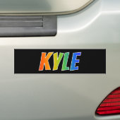 Autocollant De Voiture Prénom "KYLE" : Fun Rainbow Coloring (En voiture)