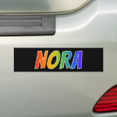 Autocollant De Voiture Prénom "NORA" : Fun Rainbow Coloring (En voiture)