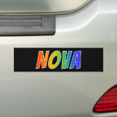 Autocollant De Voiture Prénom "NOVA" : Coloration d'arc-en-ciel (En voiture)