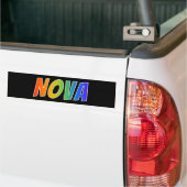 Autocollant De Voiture Prénom "NOVA" : Coloration d'arc-en-ciel (Sur camion)