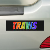 Autocollant De Voiture Prénom "TRAVIS" : Coloration d'arc-en-ciel (En voiture)