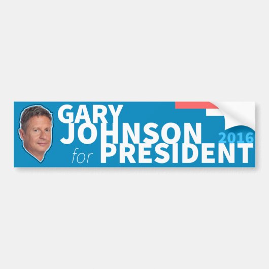 Autocollant De Voiture Président 2016 de libertaire de Gary Johnson (Devant)