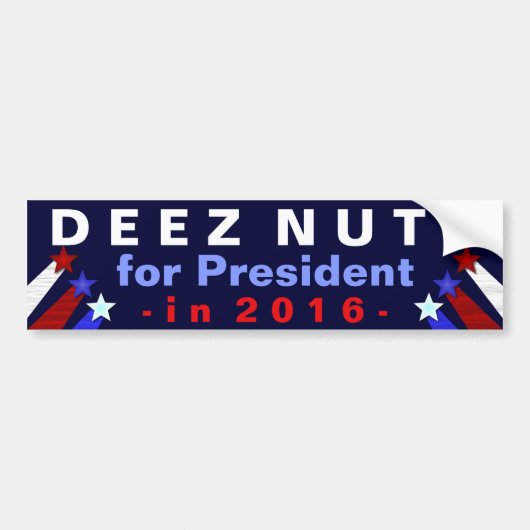 Autocollant De Voiture Président Nuts de Deez élection 2016 drôle (Devant)