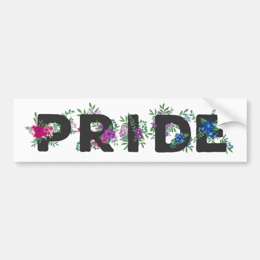 Autocollant De Voiture Pretty Bi Pride Floral (Devant)
