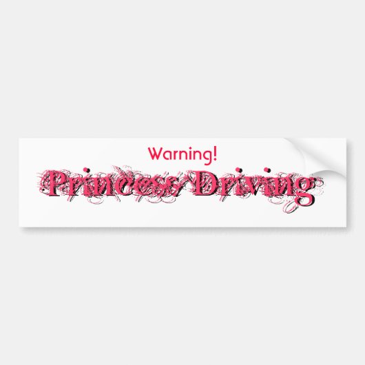 Autocollant De Voiture Princesse d'avertissement Driving (Devant)