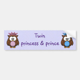 Autocollant De Voiture princesse et prince jumeaux de hibou