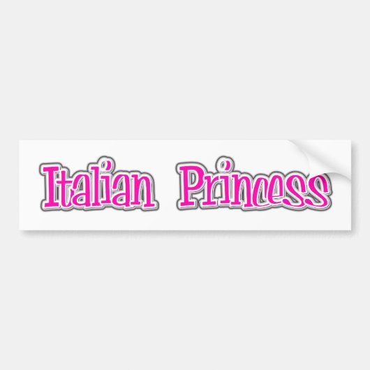 Autocollant De Voiture Princesse italienne adhésif pour pare-chocs (Devant)