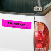 Autocollant De Voiture PRINCESSE ! ? !   Je suis REINE DU MONDE (Sur camion)