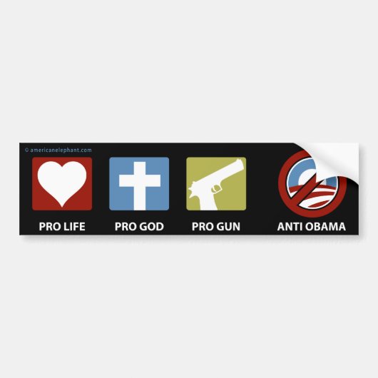 Autocollant De Voiture Princples contre Obama (Devant)