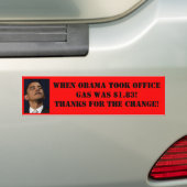 Autocollant De Voiture Prix du gaz d'Obama Bumpersticker (En voiture)