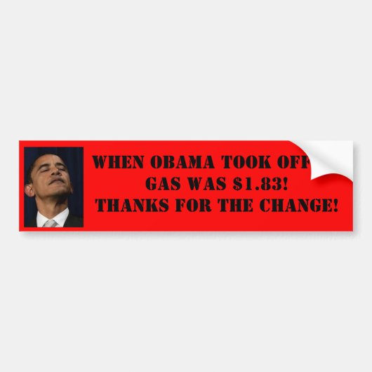 Autocollant De Voiture Prix du gaz d'Obama Bumpersticker (Devant)