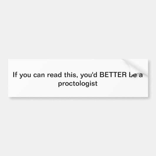 Autocollant De Voiture Procotologist (Devant)
