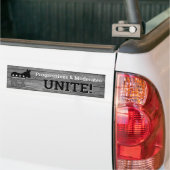 Autocollant De Voiture Progressistes & Modérés UNIS ! (Sur camion)