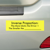 Autocollant De Voiture Proportion inverse : , Plus la commande est (En voiture)