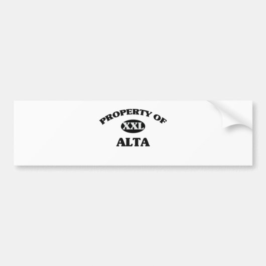 Autocollant De Voiture Propriété d'ALTA (Devant)