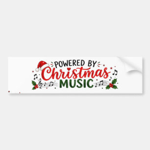 Autocollant De Voiture Propulsé par la musique de Noël Design de vacances